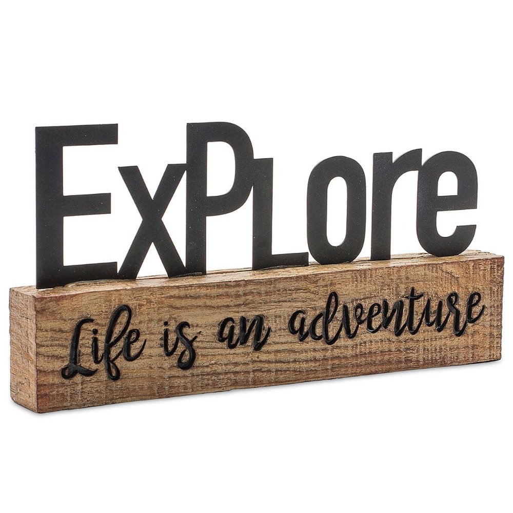 Melrose International "Explore Life is an Adventure" Tabletop Block Sign